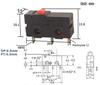 KW12 Micro Tripod Lever Switch, 5A/250V, KW11-3Z, Travel Limit Contact Button.