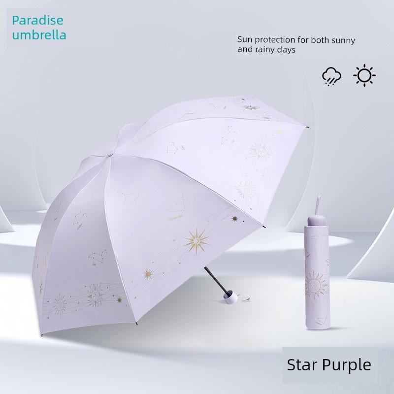 Paradise Umbrella 2026 New Model, Dual-Use for Sun and Rain, Uv Protection, Lightweight Folding Manual Sun Umbrella for Women