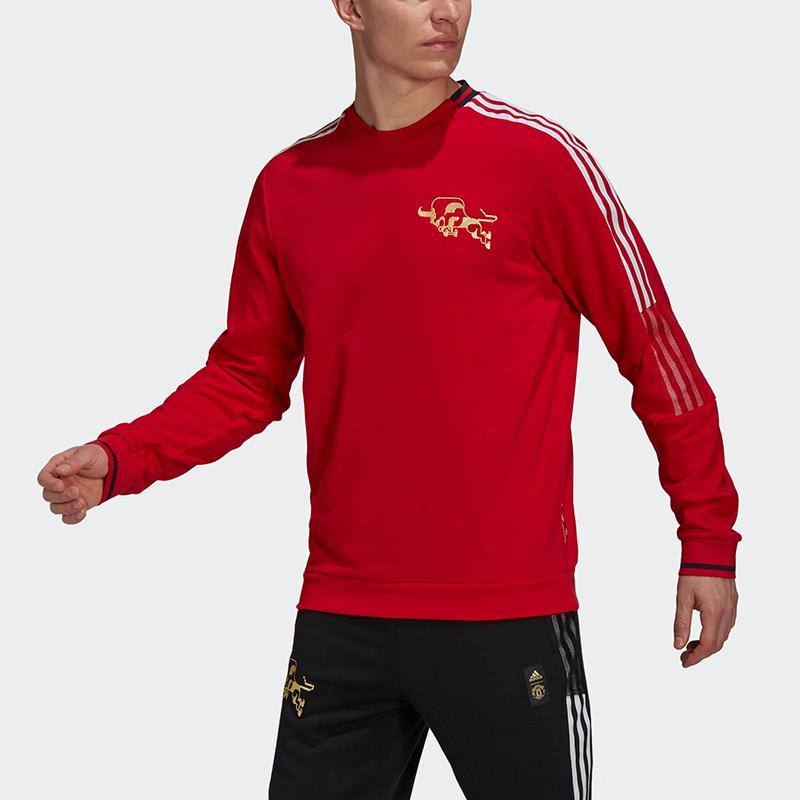 Adidas CNY Series MUFC Crew Neck Sweatshirt Men Sweatshirt Red GK9440
