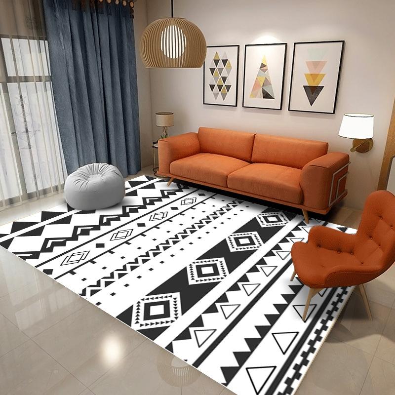 Nordic Style Moroccan Living Room Carpet Sofa Coffee Table Crystal Velvet Carpet Home Bedroom Full Bed Side Blanket