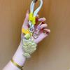 Ключница-брелок с цветочным узором из чистого золота 999 пробы, ремешок для телефона, подвеска для сумки