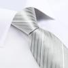 Модельер Серый Однотонный Полосатый Шелковый Свадебный Галстук Подарочный Галстук для Мужчин Рубашка Носовой Платок Запонки Набор Деловой Галстук