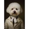 Animal Dog Portrait Art Canvas Painting Dog Dressed King Funny Posters and Prints Wall Art Pictures for Home Living Room Decor