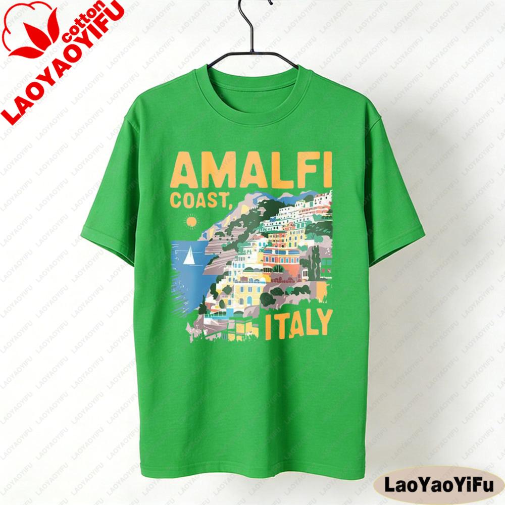 Amalfi Coast Shirt Italy Coastal Adventure TShirt Italian Beach Resort Clothing Unisex Daily Life Fashion Casual Cotton Tee Tops