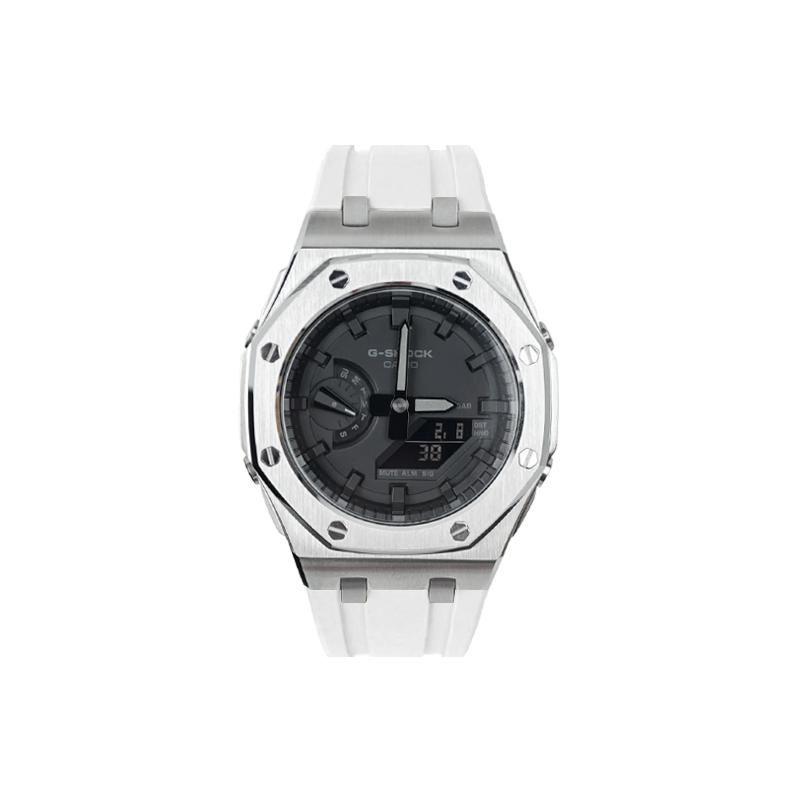 Casio Унисекс Жидкокристаллический, Аналогово-цифровой Двойной дисплей Серия Черные часы GA-2100-1A1(Часы1--)
