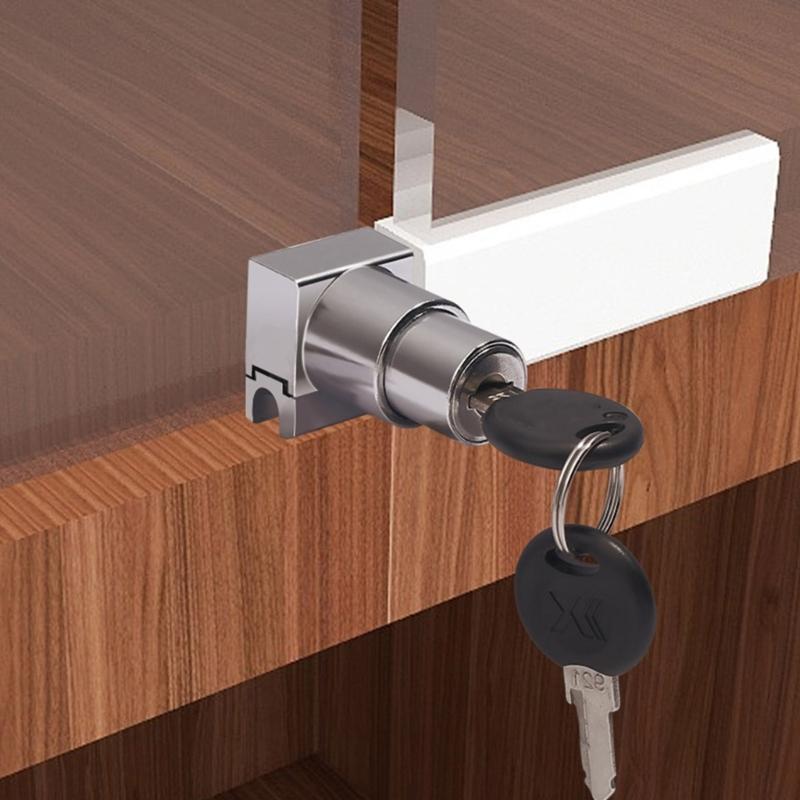 4 шт. плунжерный нажимной замок с ключом для раздвижной стеклянной двери витрины навесной стеклянный шкафчик замок для двери 5 мм-8 мм