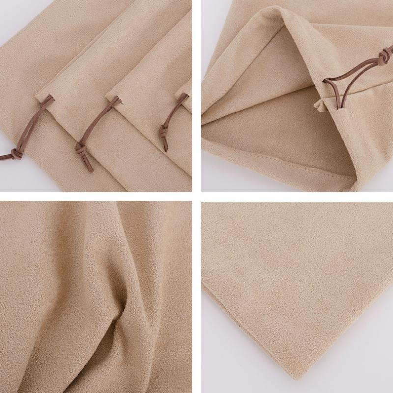 Замшевый мешочек на шнурке для хранения, многоразовый подарочный мешочек для ювелирных изделий, сумочки, электроники, пылезащитный мешочек для организации путешествий