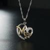 English Letter Mom Hollow Heart Pendant Chain Necklace Jewelry Mother's Day Gift
