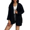 Женская мода вязаный карманный кардиган свитер со свободным пальто