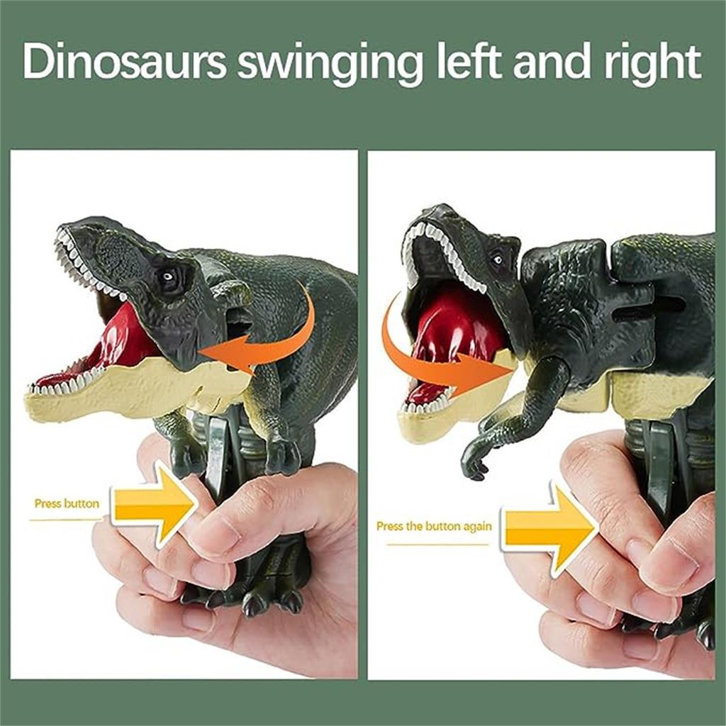 Model Pressing Dinosaur Toys With Swing Head And Tail Movements Simulated Dinosaur Toys Easy To Operate Kids Gift With Music And Lighting