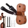 Wall Mount Guitar Holder, Wall Guitar Hanger, Mahogany Violin Hook with Screws, Guitar Wall Mount Hook, Violin-Shaped Hook Stand for Stringed Instrume
