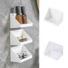 Настенный стеллаж для хранения, ванная комната, кухня, органайзер для всякой всячины, держатель для косметики, лоток для хранения косметики, органайзер для макияжа, самоклеящаяся полка