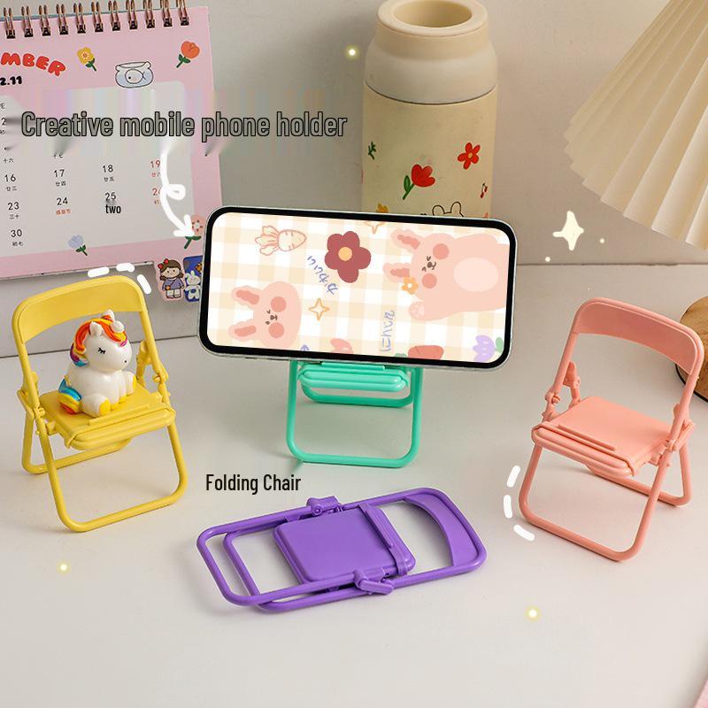 Mini Chair Phone Holder - Cute, Foldable, Desktop Ornament for Students