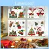 Static Christmas Cling Sticker Snowman Christmas Tree Decor Set Display Festive