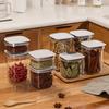 Пластиковые герметичные банки Штабелируемая конструкция Разные размеры Кухонные банки для хранения Герметичные крышки Контейнеры для сохранения свежести Емкость для круп