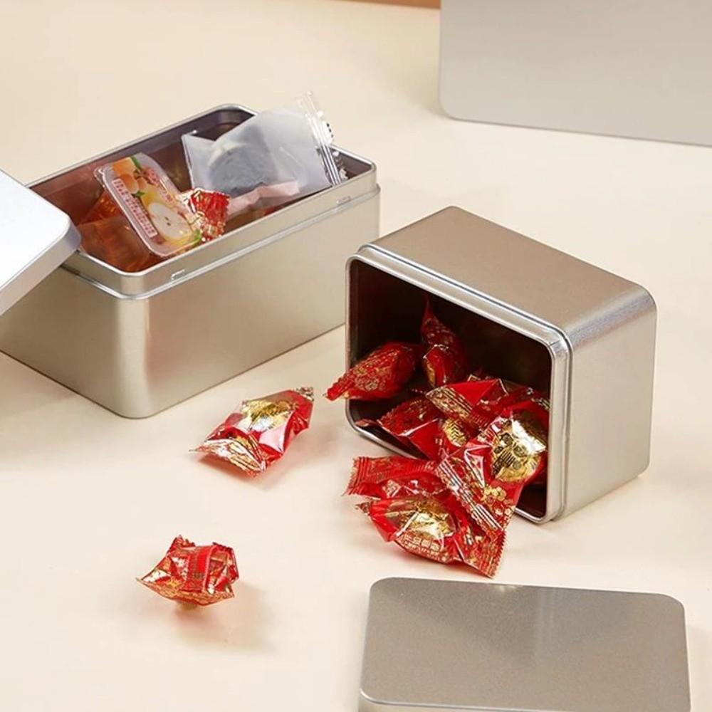 Solid Color Tin Box Square Empty Cans New Gift Jar  Cookie Container