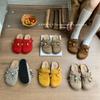 2025 New Slippers Muffin Bottom Low Heel (less Than 3cm) Suede Rubber Bag Head