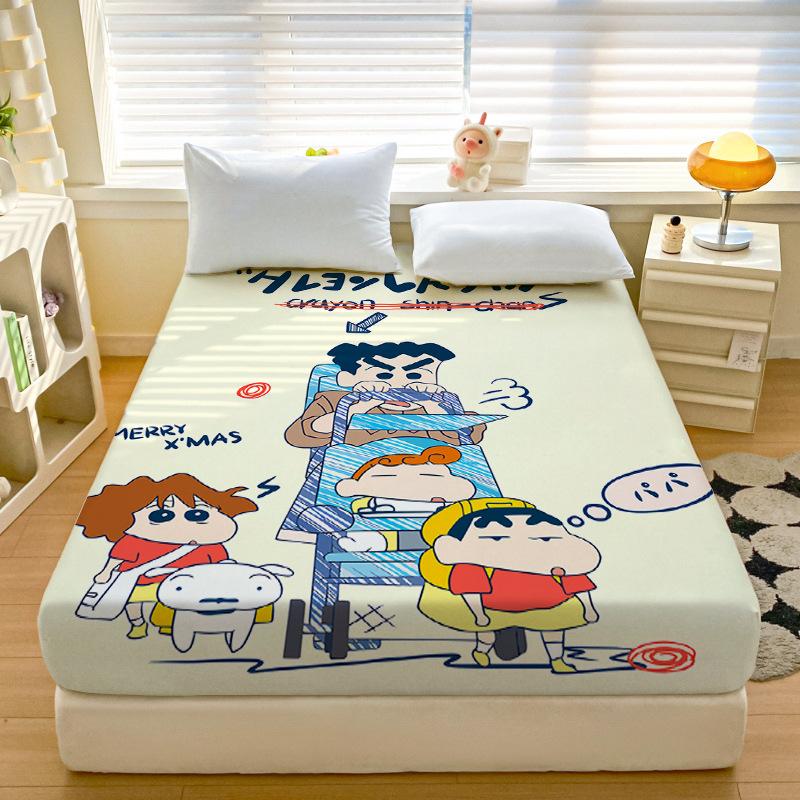 Cartoon Crayon-Shin-Chan Soft Bedding Fitted Sheet Deep Pocket 30Cm,3D Pattern Fitted Sheets Fade Resistant Multiple Sizes