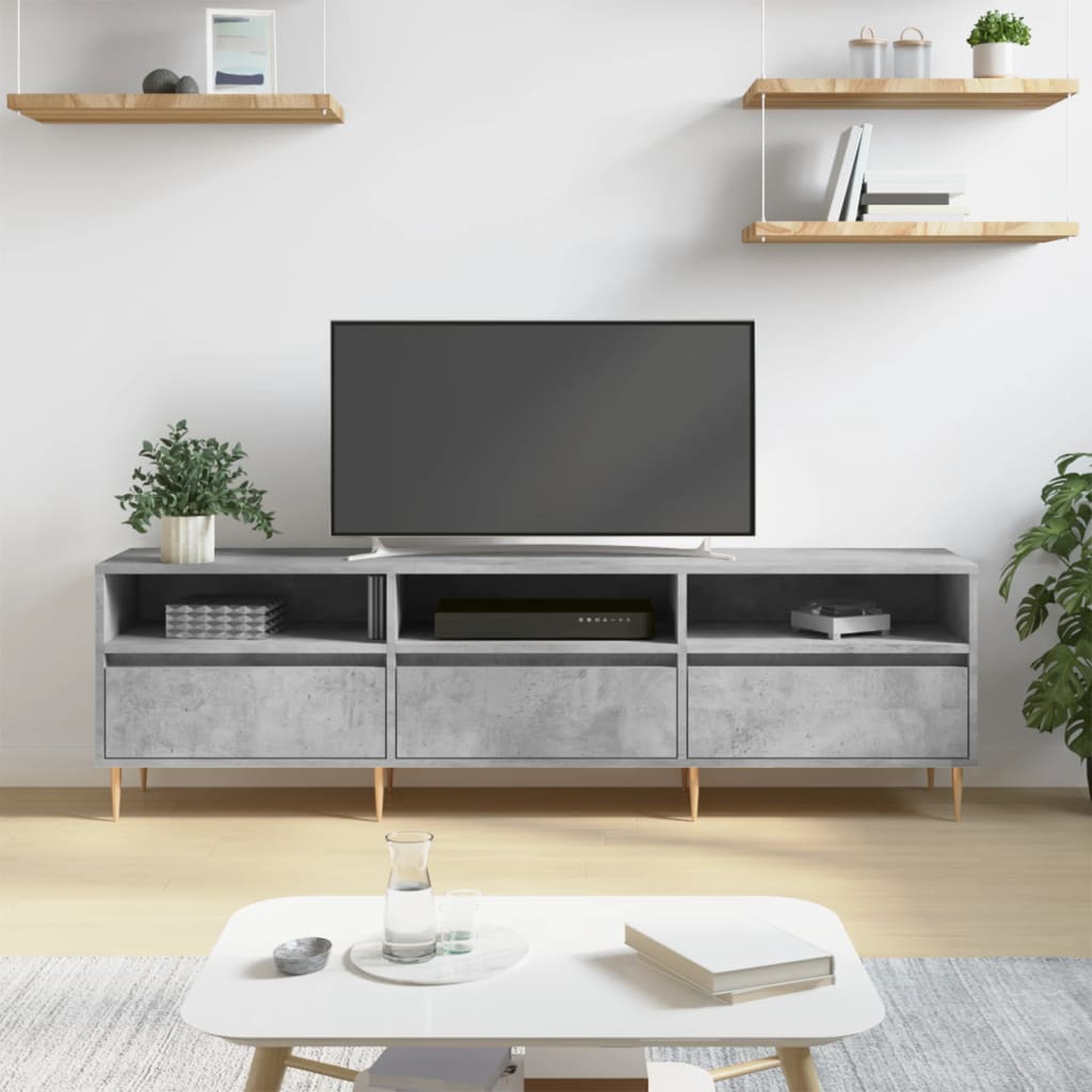 vidaXL TV-Schrank Betongrau 150x30x44,5 cm Holzwerkstoff