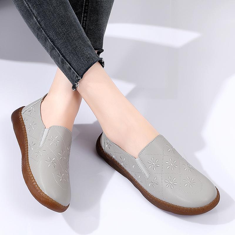 Женские мокасины кожаные туфли для вождения удобные туфли на плоской подошве повседневные туфли медсестры для ходьбы минималистичные летние туфли без застежек для женщин