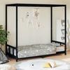 VidaXL Bed Frames for Children, Single Bed with Slatted Base, Bedroom Furniture, Scandinavian, Black 90x200 Cm 834524