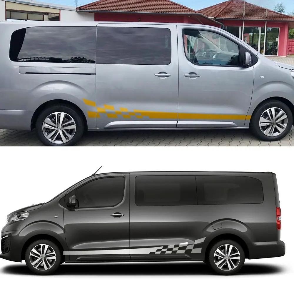 Наклейки на боковую дверь автомобиля для фургона-кемпера Peugeot Expert, Графика, Декор в гоночном спортивном стиле, Виниловая накладка, Аксессуары для тюнинга автомобиля