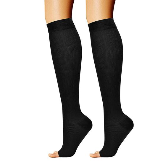 1 Pair Calf Compression Socks for Women Men Open Toe Knee High Stockings for Shin Splints Varicose Veins Calf Support Muscle Recovery