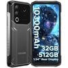 Doogee Прочный смартфон Blade20 Ultra, 32 ГБ + 512 ГБ, 1,54-дюймовый задний экран, 10300 мАч, 50 МП, 6,6-дюймовый HD+, 3 слота для карт/NFC/IP68