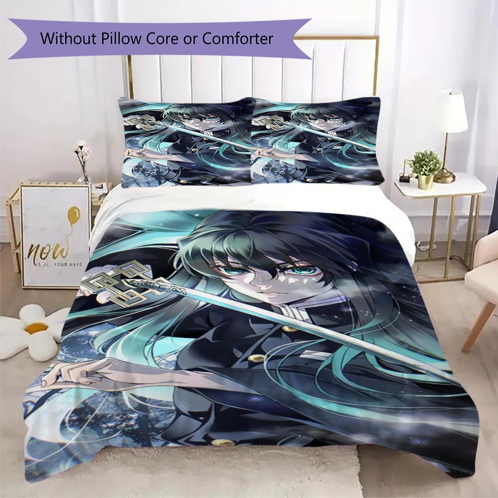 Black Forest Swordsman Assassin Pattern Bedding,Quilt Set Quilt Cover Pillowcase Home Birthday Gift (1*duvet cover+2*pillowcase,without core)SSJT09173