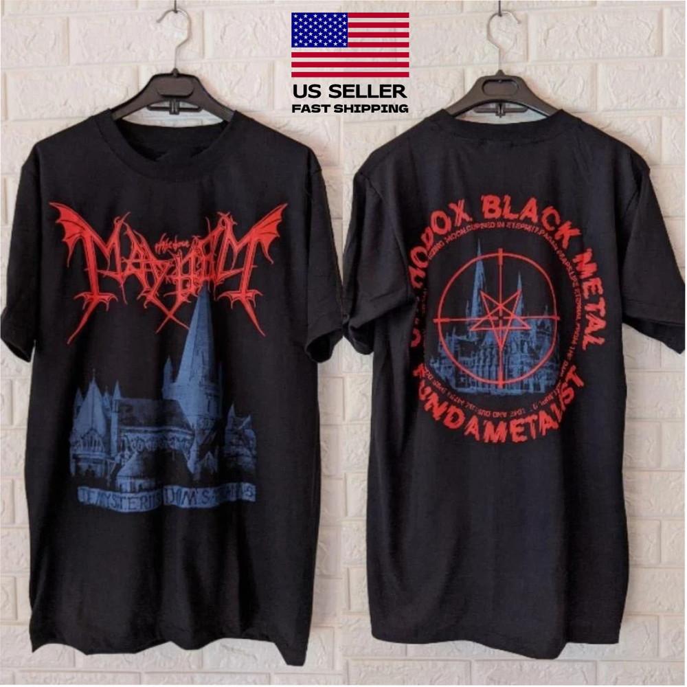 New VTG Mayhem Band Tour Concert Heavy Cotton S5XL Black T Shirt Unisex T-Shirt