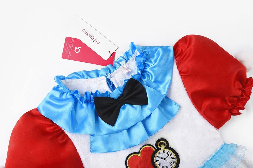 ReliBeauty Косплей-платье Белого Кролика для костюма на Хэллоуин для Watch Bunny Marshmallow Детское на день рождения Повязка на голову с кроличьими ушками Размер 120 Детское, Девочки, Кролик,