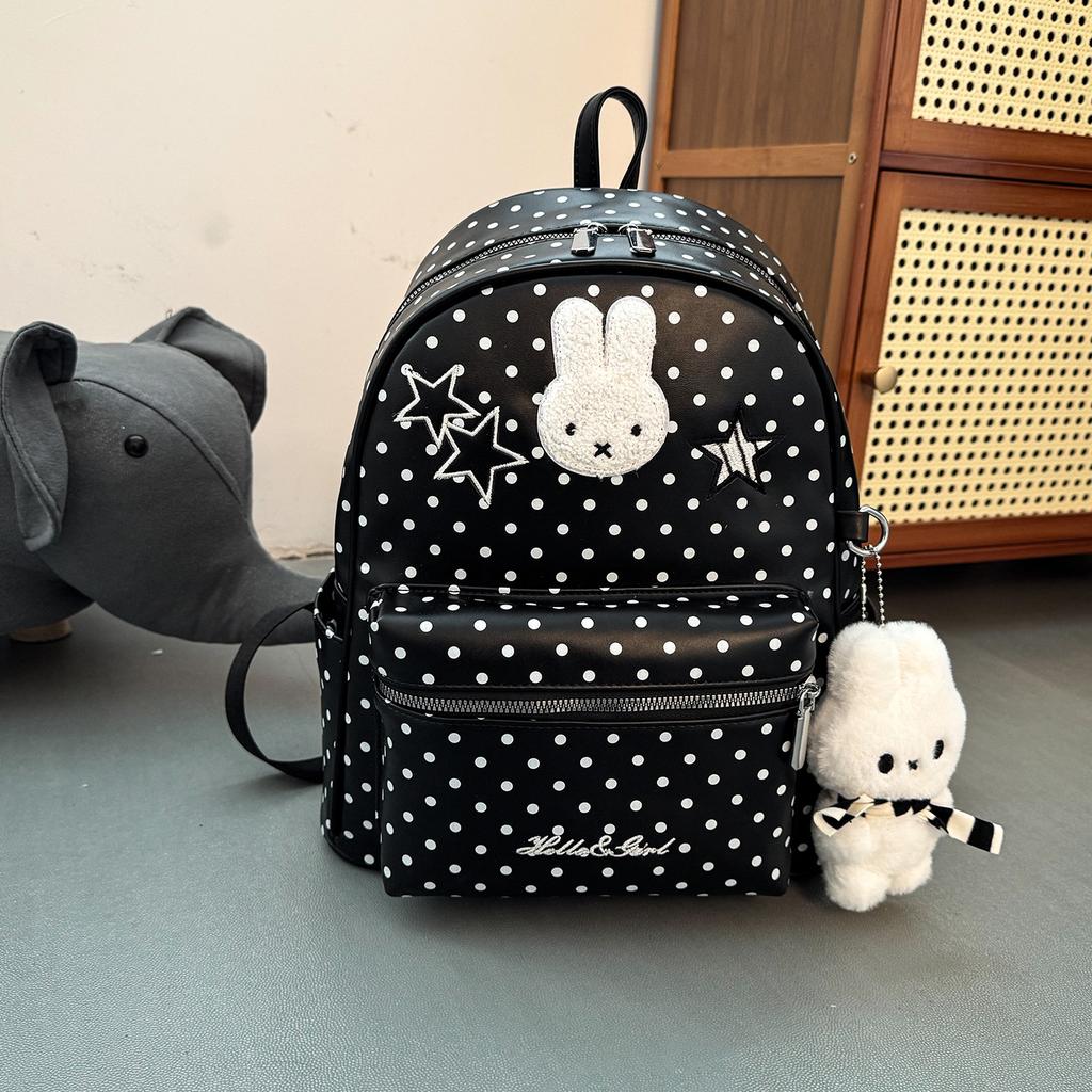 Schoolbag Japanese cartoon cute Korean version bag polka dot contrasting backpack student large capacity out girl heart small backpack