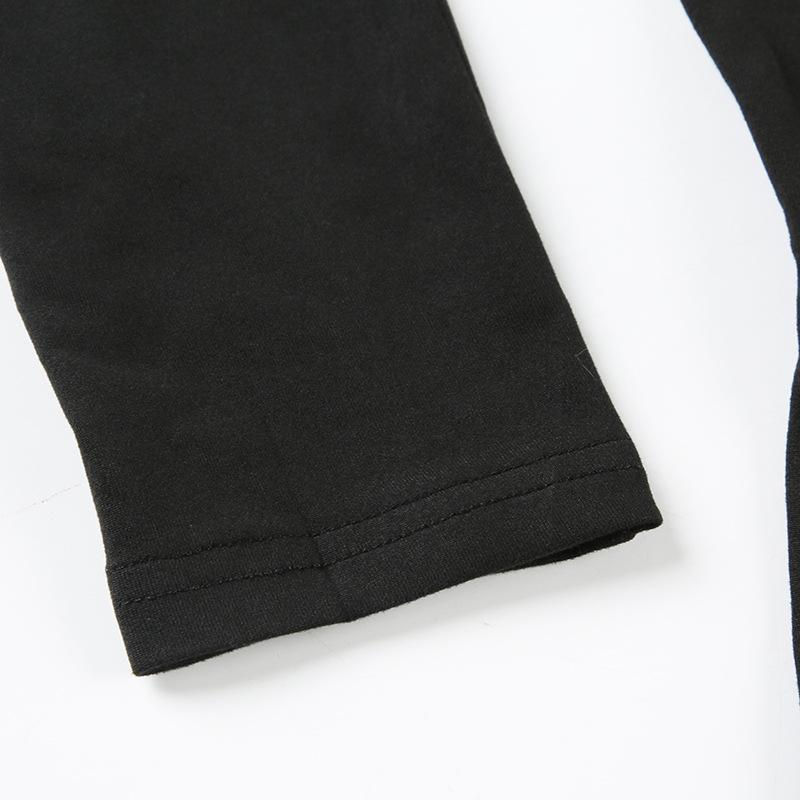 Женская футболка с длинным рукавом и темным ретро-принтом Clash Sexy Slim Lace Splicing на одно плечо