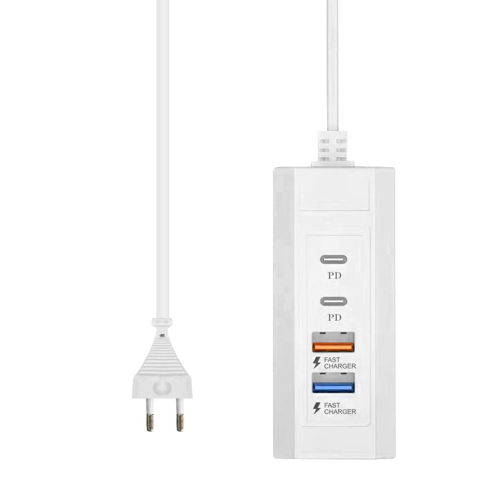 Быстрая зарядка PD с 4 портами USB-вилка Сетевой фильтр Зарядная станция Разветвитель Вилка ЕС/США Вилка для зарядки телефона TYPE C USB Электрическая розетка
