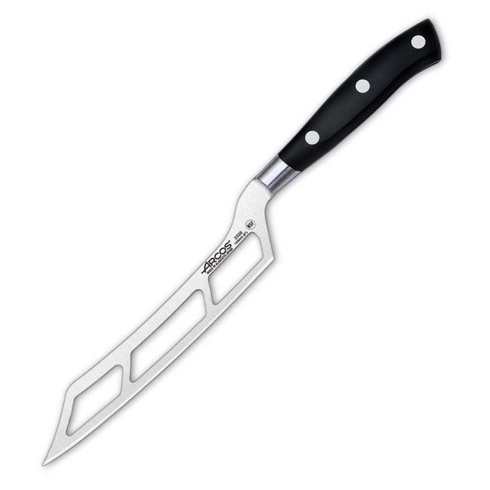 Couteau à fromage lame en acier inoxydable 14.5 cm manche noir Riviera-