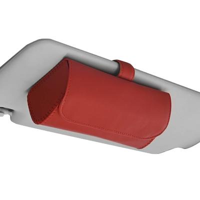 Держатель для очков Cicogna, Солнцезащитные очки, Очки, Кейс для хранения, ПУ, Универсальный, Козырек автомобиля, Легкая установка, Простой (красный)