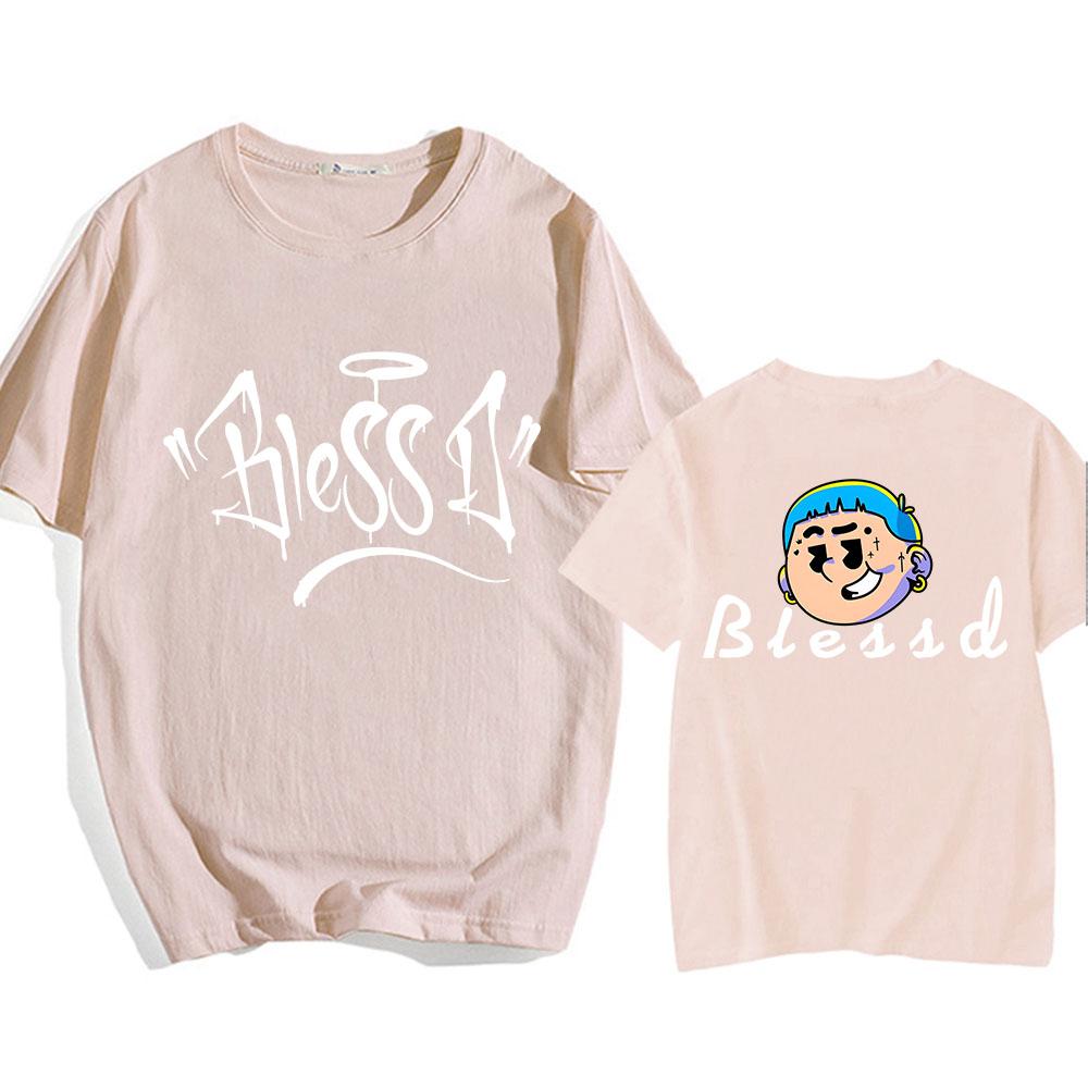 Blessd Print Tshirts Cotton High Quality Summer Unisex Tee-shirt Ropa Hombre Camisetas Short Sleeve O-neck Men Women T-shirt Tee