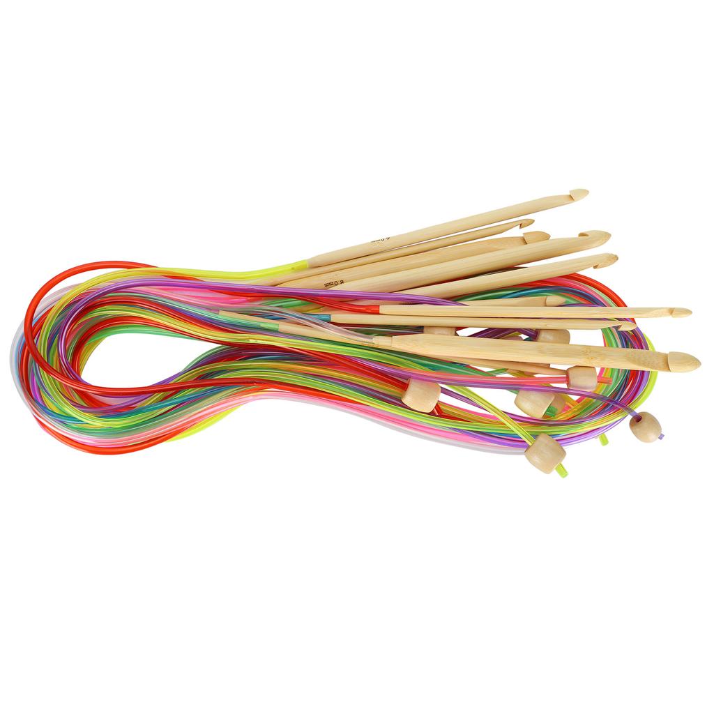 12Pcs Circular Needle DoublePointed Bamboo Tube Connection Crochet Needlework Accessories(Color