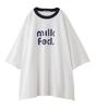 Milkfed Casual Cut Out Logo Big White S/S Top, Women's,
