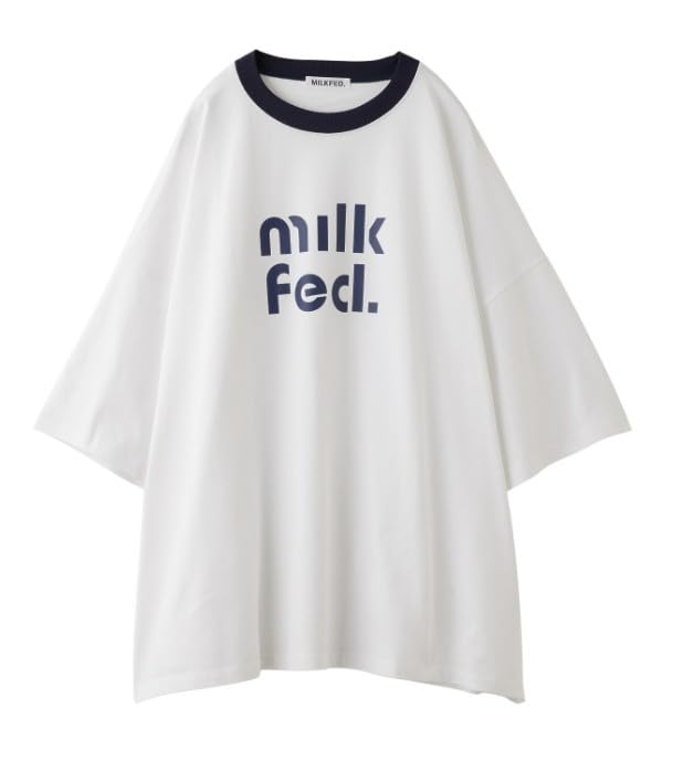 Milkfed Casual Cut Out Logo Big White S/S Top, Women's,
