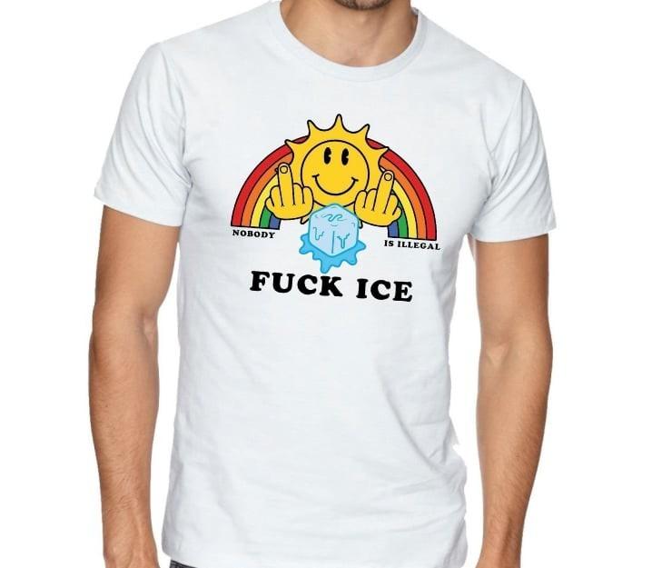 F*ck ICE T Shirt Mens Womens Tees Top tee Nobody is Illegal Protest