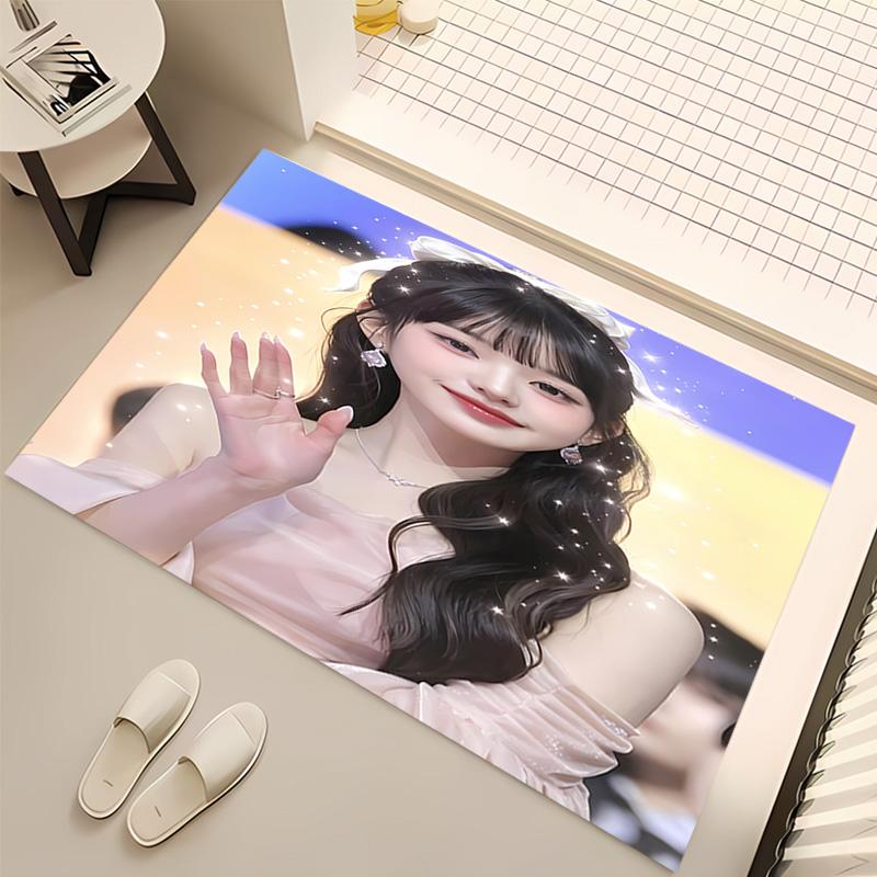 1 шт. Ковер с принтом Wonyoung - Мягкий, Моющийся, Нескользящий Коврик для Помещений, Декоративный Ковер для Гостиной, Домашнего Офиса, Декоративный для Офиса