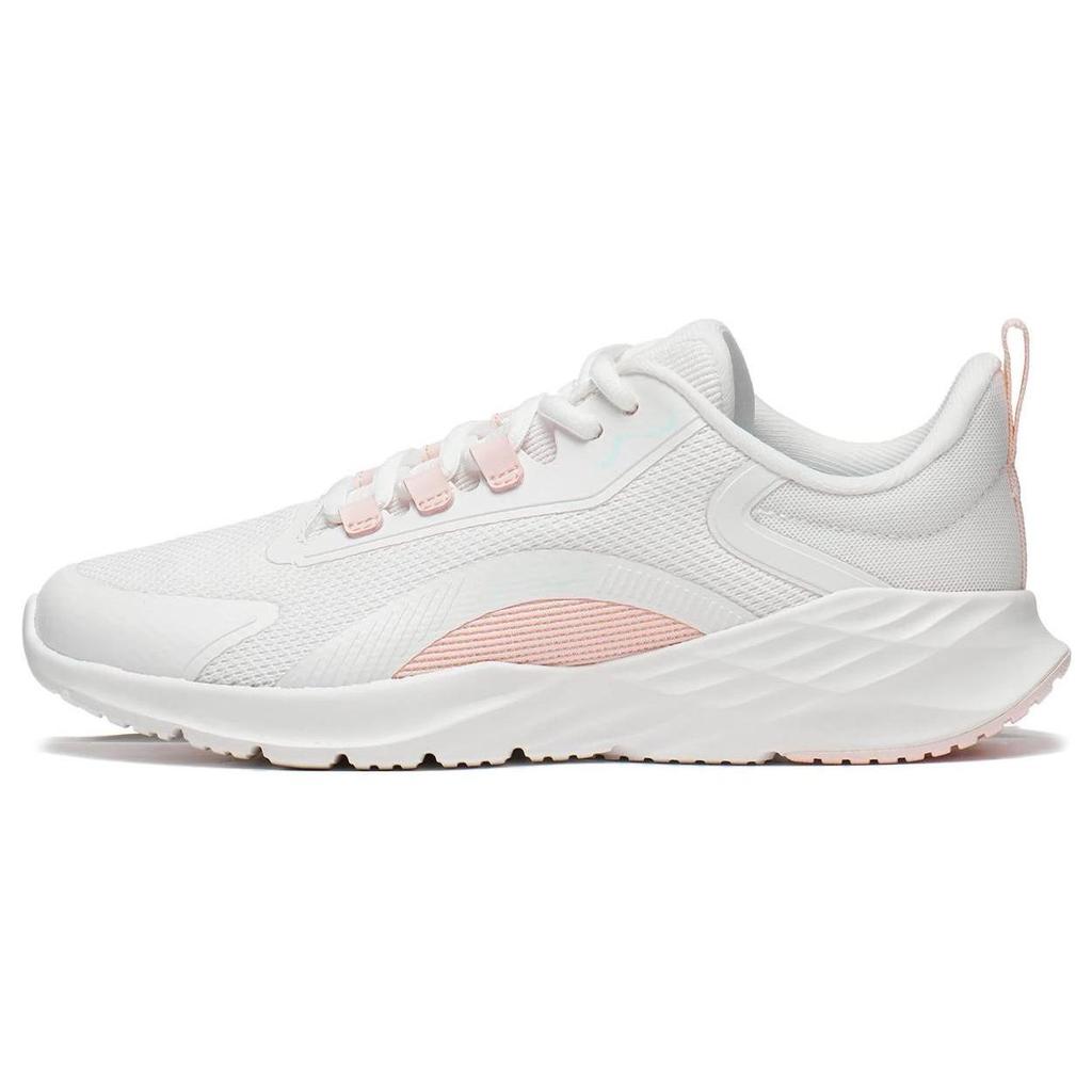 Li Ning Yang Wind Мягкие и удобные Нескользящие Износостойкие Низкие Беговые Кроссовки Женские Белые Розовые ARST018-1