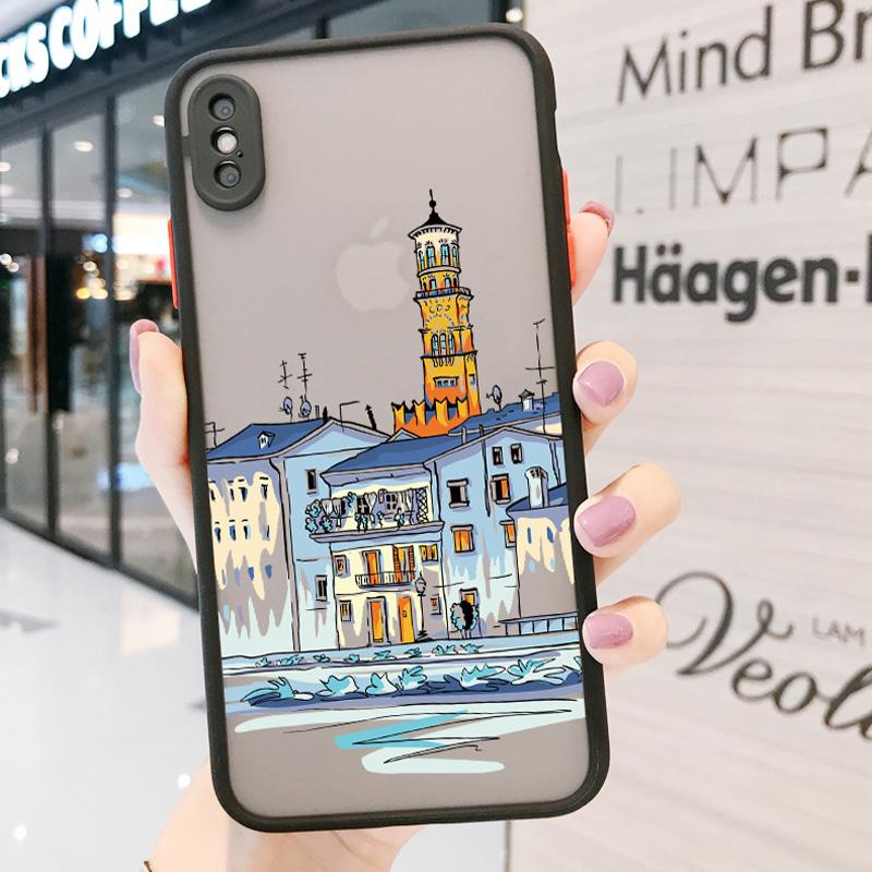Travelling world travel Street painting Phone Case For Iphone 15 14 13 11 12 Pro Max 7 8 PLUS SE2 X XS XR Hard Matte Back Cover