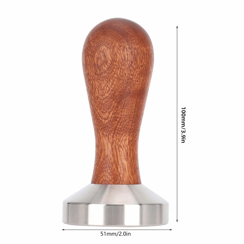 Stainless Steel 51mm Coffee Tamper Wooden Handle Coffee Powder Pressing Tool Coffee Making