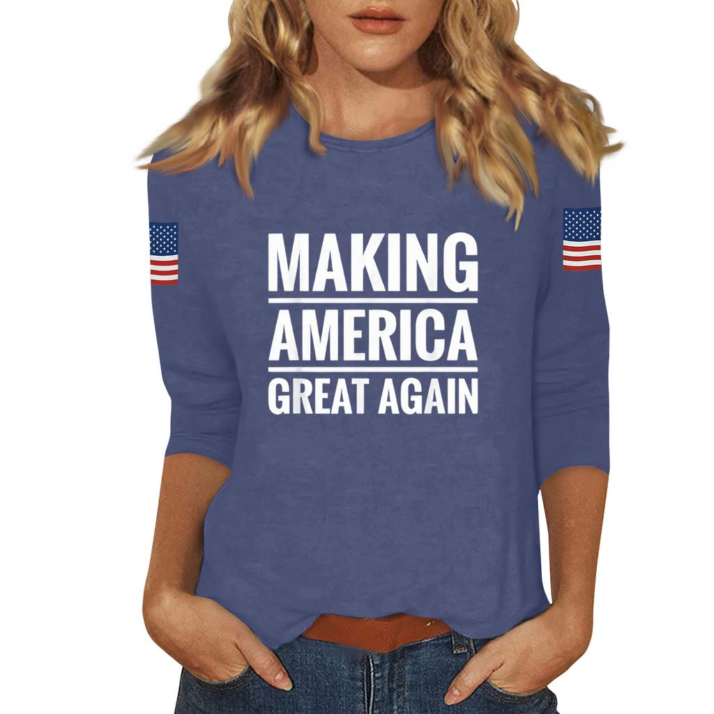 Women's Casual Fashionable Sexy Comfortable Neck Three-Quarter Sleeve Top