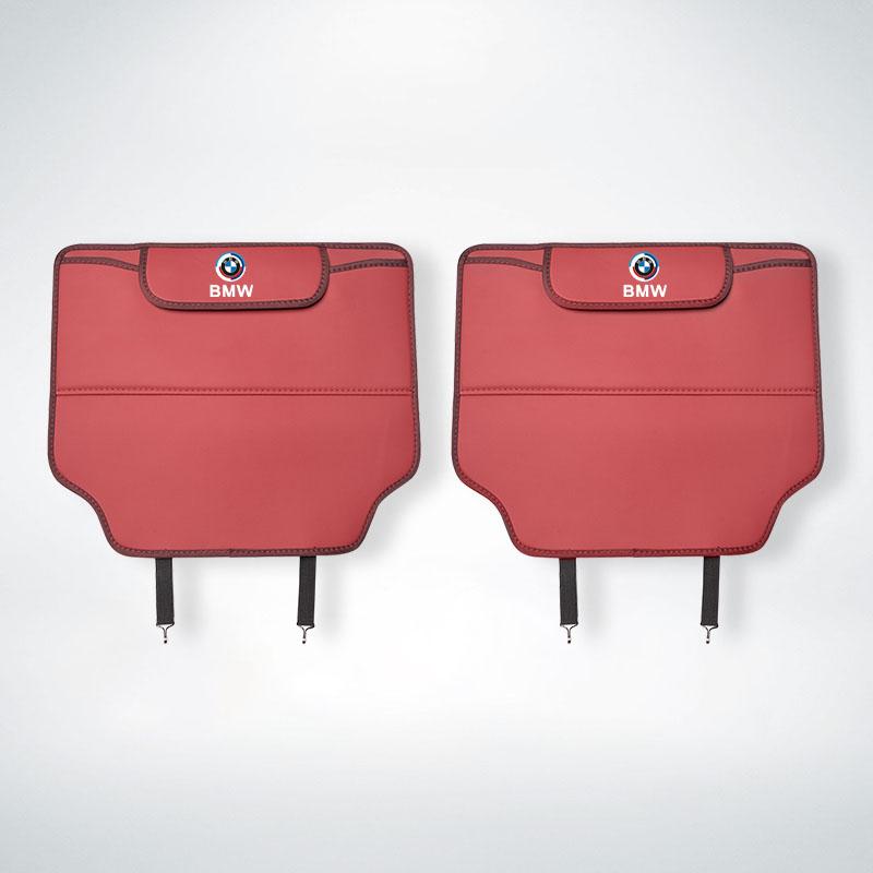 Leather Car Anti-Kick Mat With Storage Bag Auto Accsesories For BMW 50th Anniversary Edition E46 E53 E90 E60 E93 G01 G20 X3 F30