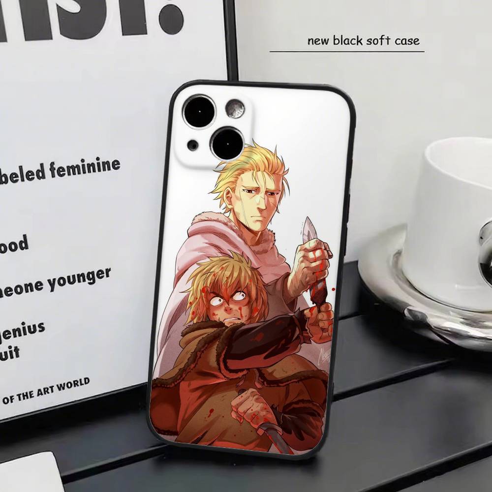 V-Сага о Винланде Для iPhone 13,17,11,12,16,14,15,Plus,Pro Max Мягкий Силиконовый Черный Чехол для Телефона
