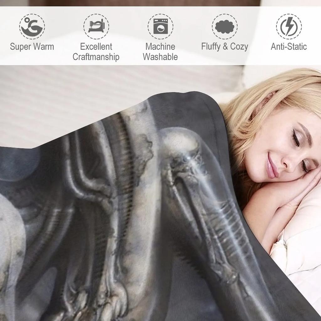 Х.Р. Гигер - Некрономикон IV Плед Пледы Диваны Для Декора Летнее Постельное Белье Пледы