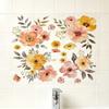 Self-Adhesive Bathroom Stickers Floral Design Ceramic Tile Stickers Flower Washbasin Sticker  Wall